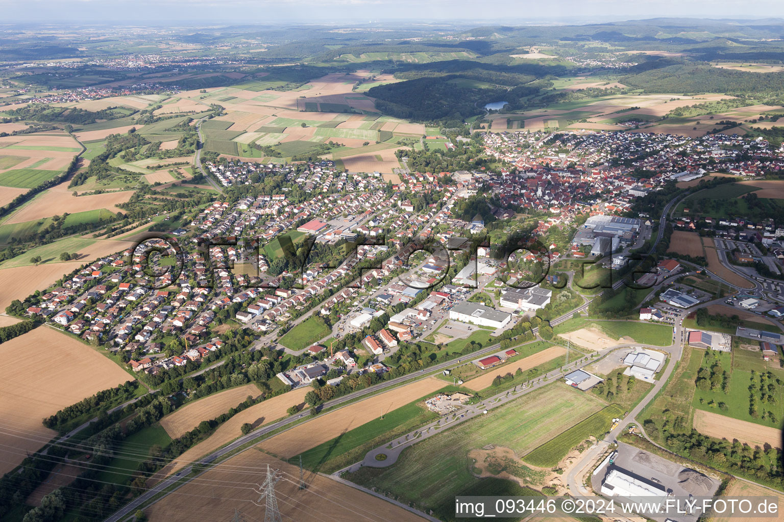 Aerial view of Knittlingen in the state Baden-Wuerttemberg, Germany