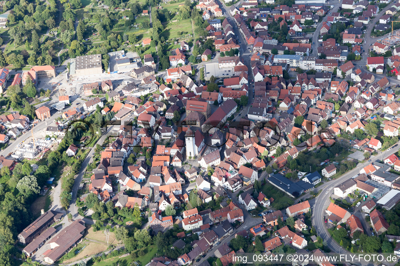 Aerial photograpy of Knittlingen in the state Baden-Wuerttemberg, Germany