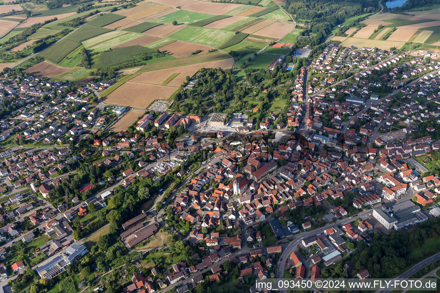 Knittlingen in the state Baden-Wuerttemberg, Germany from above