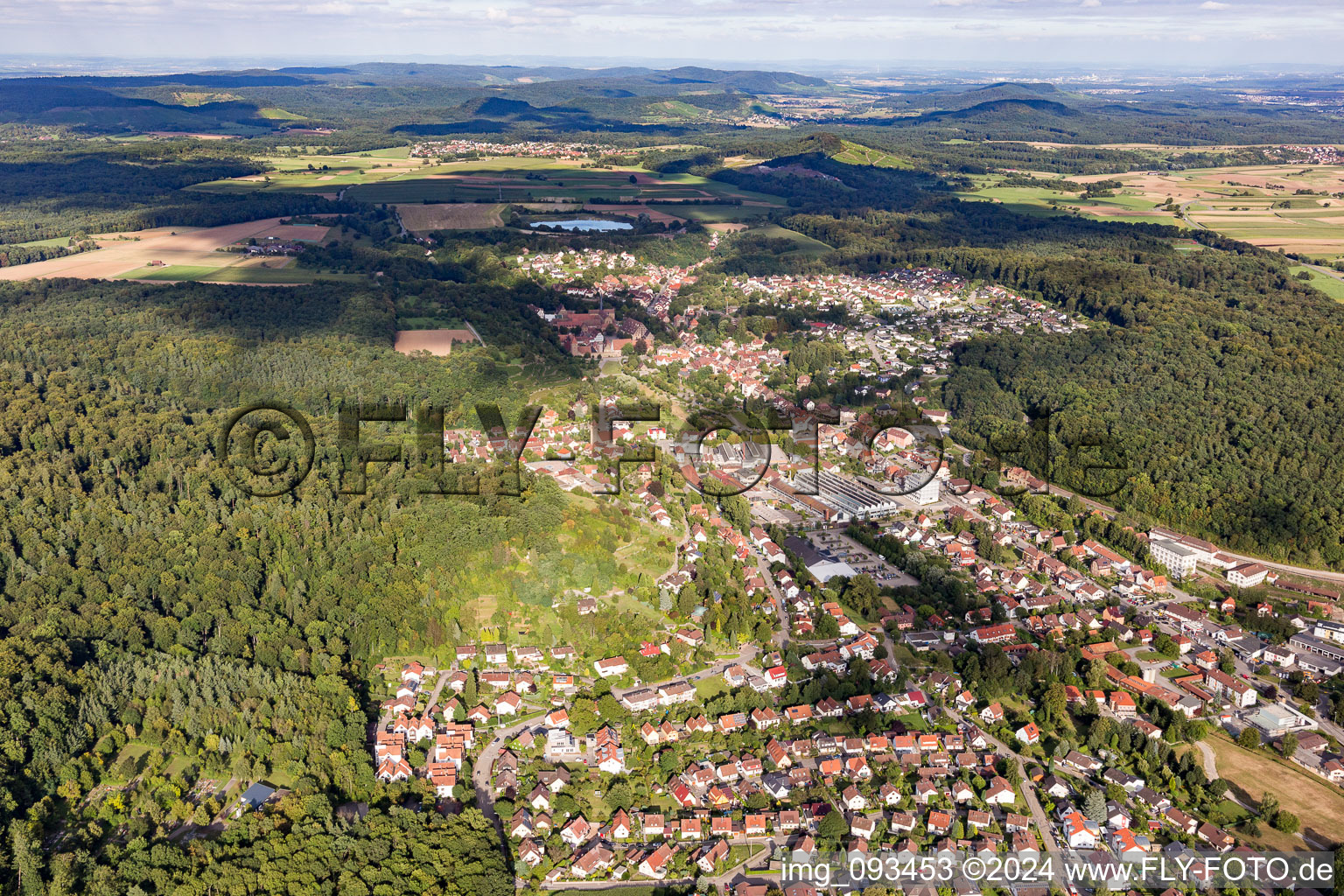 Drone image of Maulbronn in the state Baden-Wuerttemberg, Germany