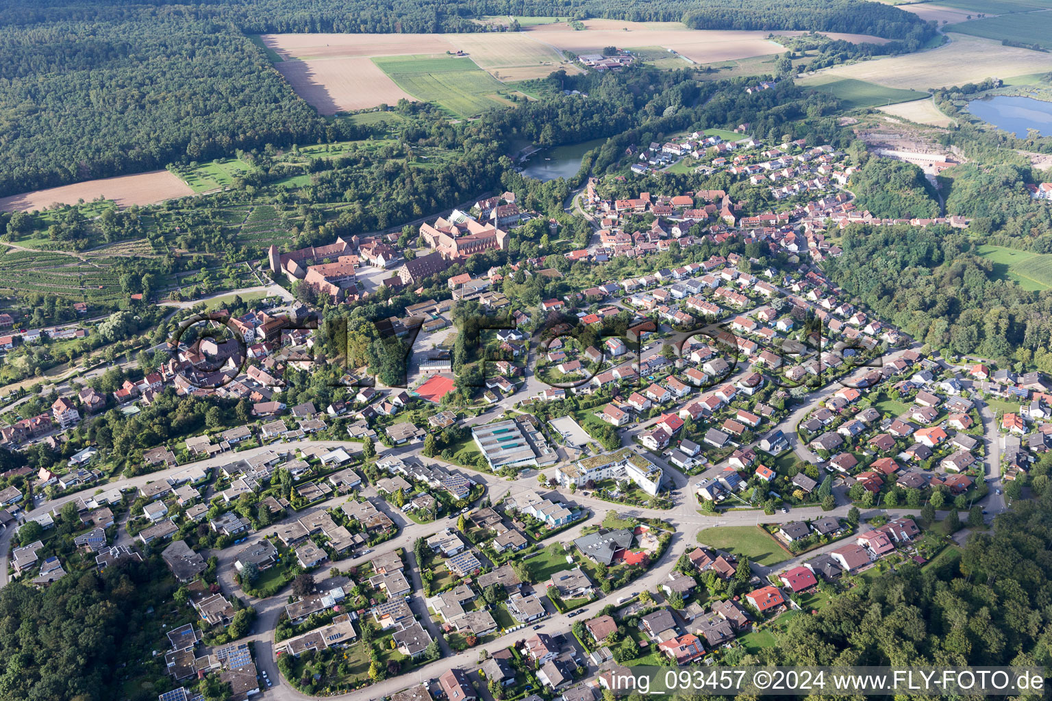 Maulbronn in the state Baden-Wuerttemberg, Germany seen from a drone