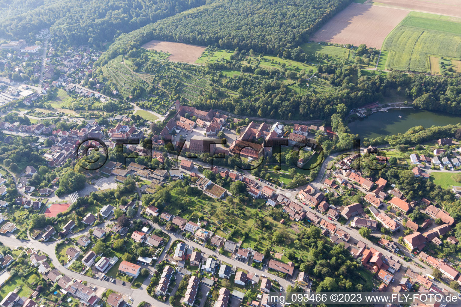 Maulbronn in the state Baden-Wuerttemberg, Germany from the plane