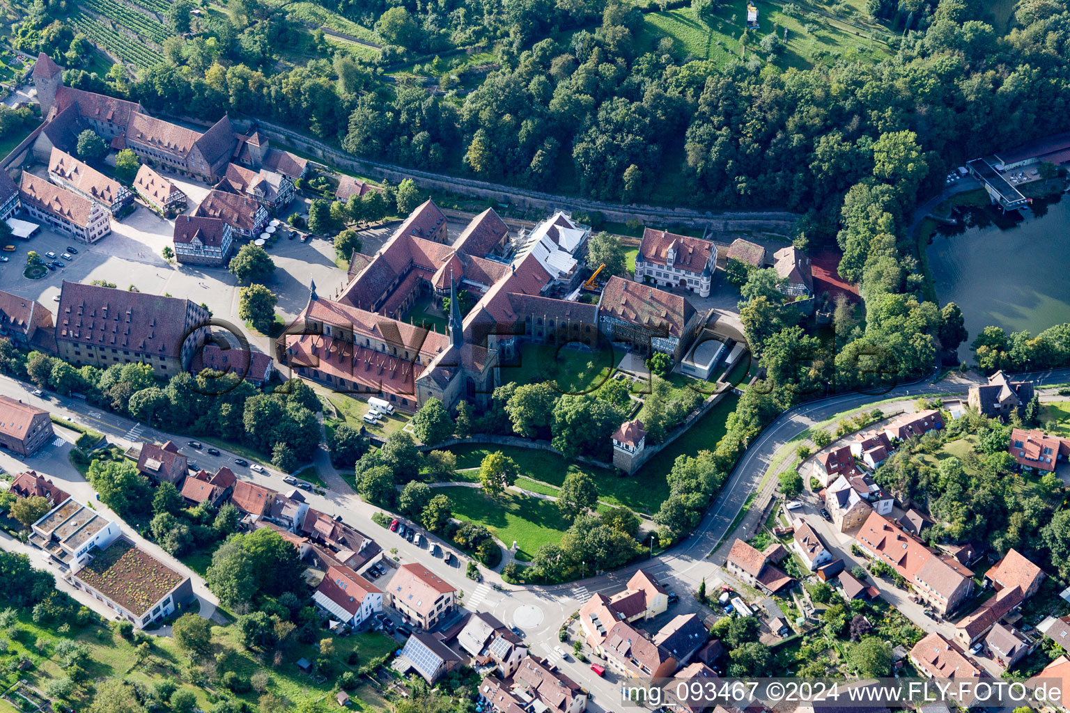 Bird's eye view of Maulbronn in the state Baden-Wuerttemberg, Germany