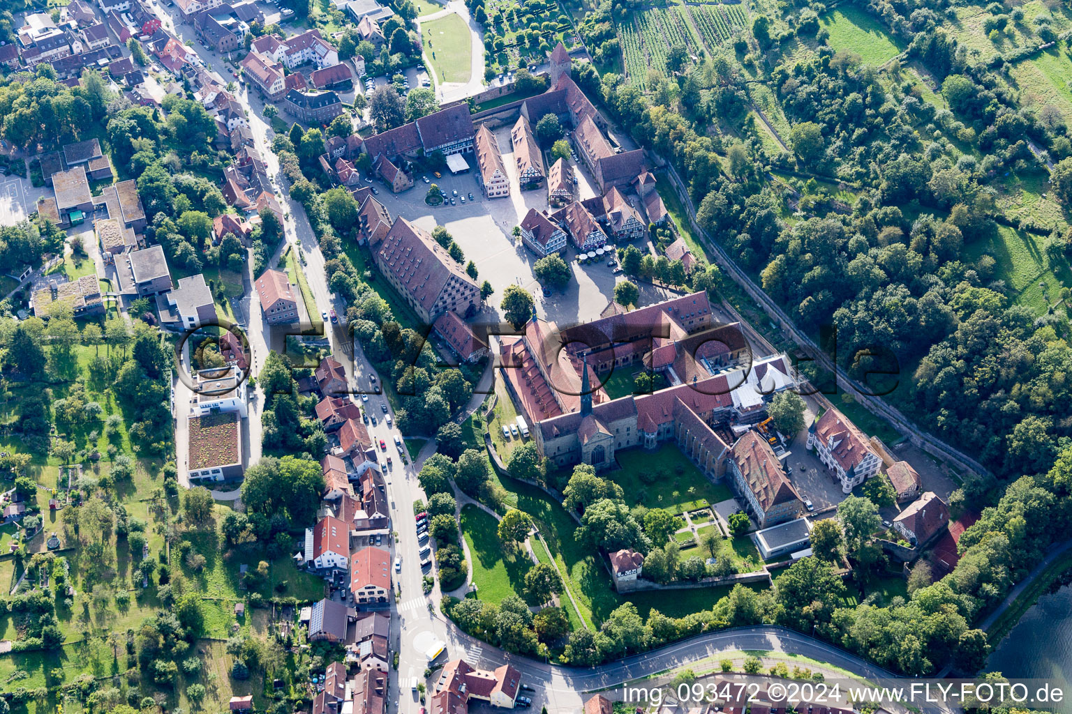 Drone image of Maulbronn in the state Baden-Wuerttemberg, Germany