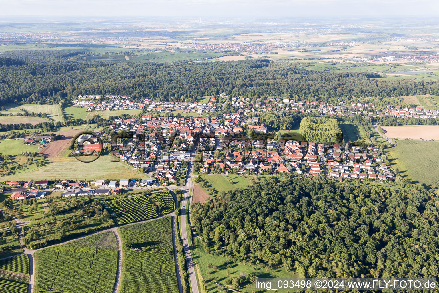 From the south in Freudental in the state Baden-Wuerttemberg, Germany