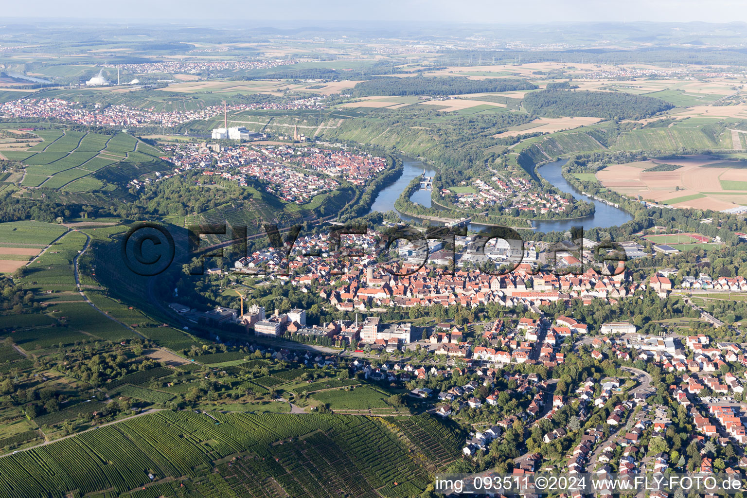 Aerial view of Besigheim in the state Baden-Wuerttemberg, Germany