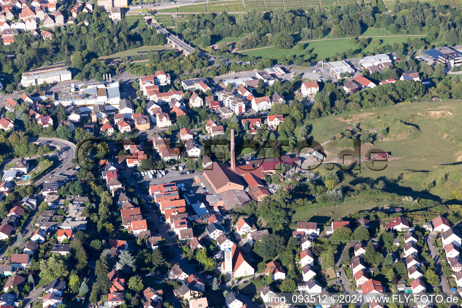 Aerial photograpy of Besigheim in the state Baden-Wuerttemberg, Germany