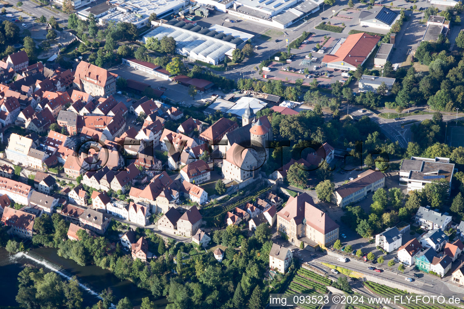 Besigheim in the state Baden-Wuerttemberg, Germany viewn from the air