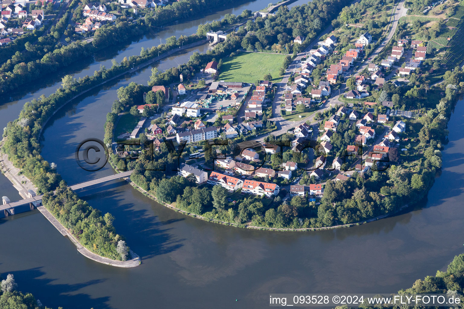 Besigheim in the state Baden-Wuerttemberg, Germany from a drone