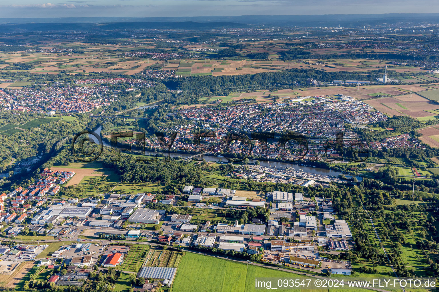 Town View of the streets and houses of the residential areas in Murr in the state Baden-Wurttemberg, Germany