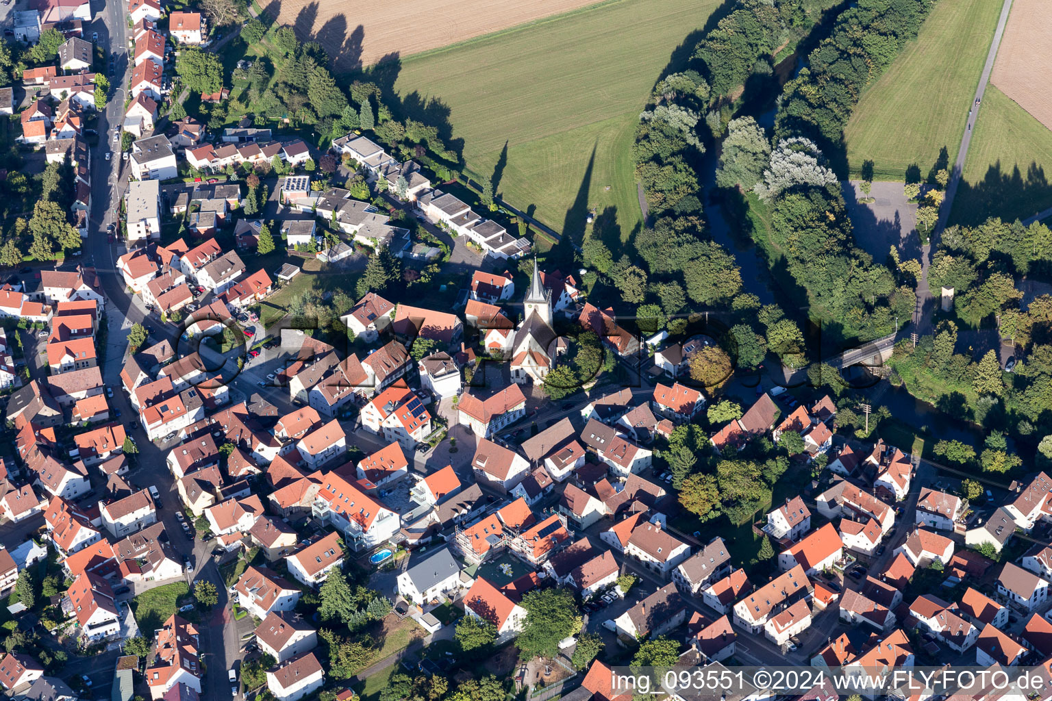 Village on the river bank areas of Murr in Murr in the state Baden-Wurttemberg, Germany