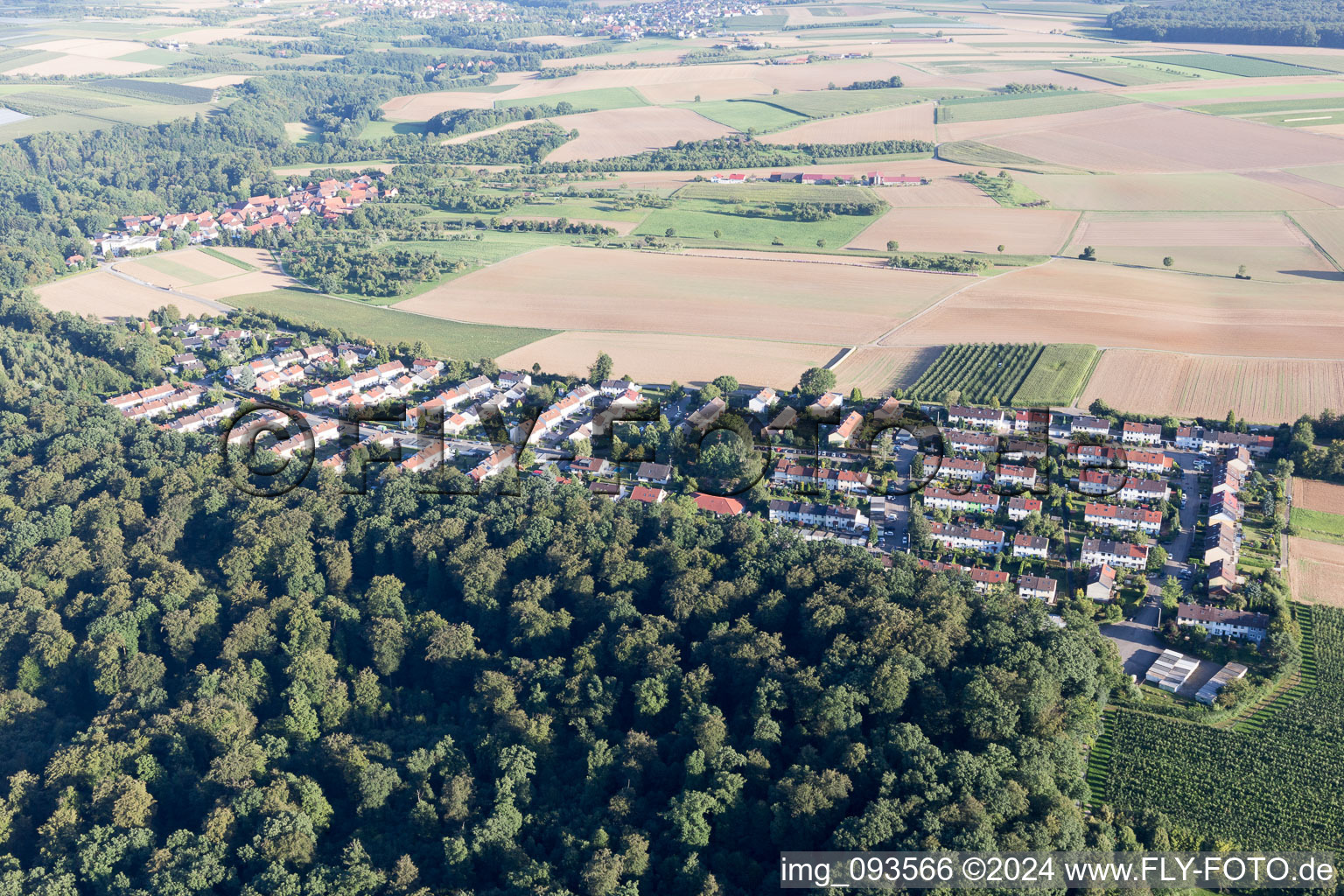 Aerial view of Affalterbach in the state Baden-Wuerttemberg, Germany