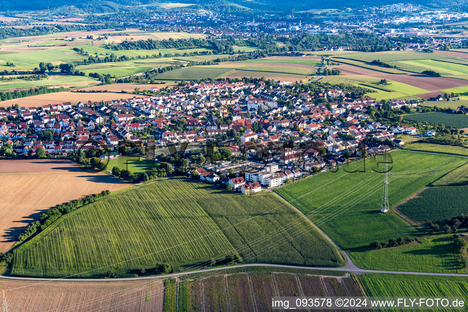 Aerial view of District Nellmersbach in Leutenbach in the state Baden-Wuerttemberg, Germany