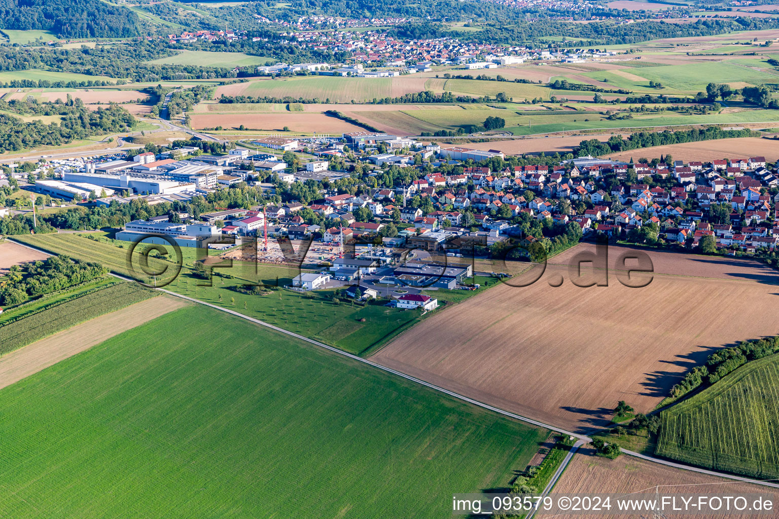 Aerial photograpy of District Nellmersbach in Leutenbach in the state Baden-Wuerttemberg, Germany