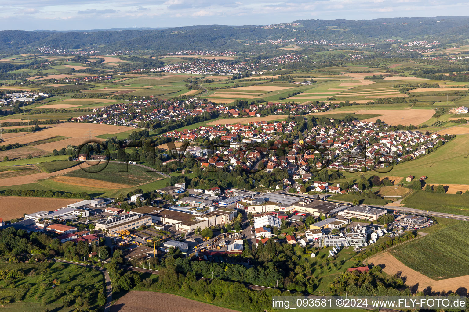 Village view in the district Waldrems in Backnang in the state Baden-Wuerttemberg, Germany