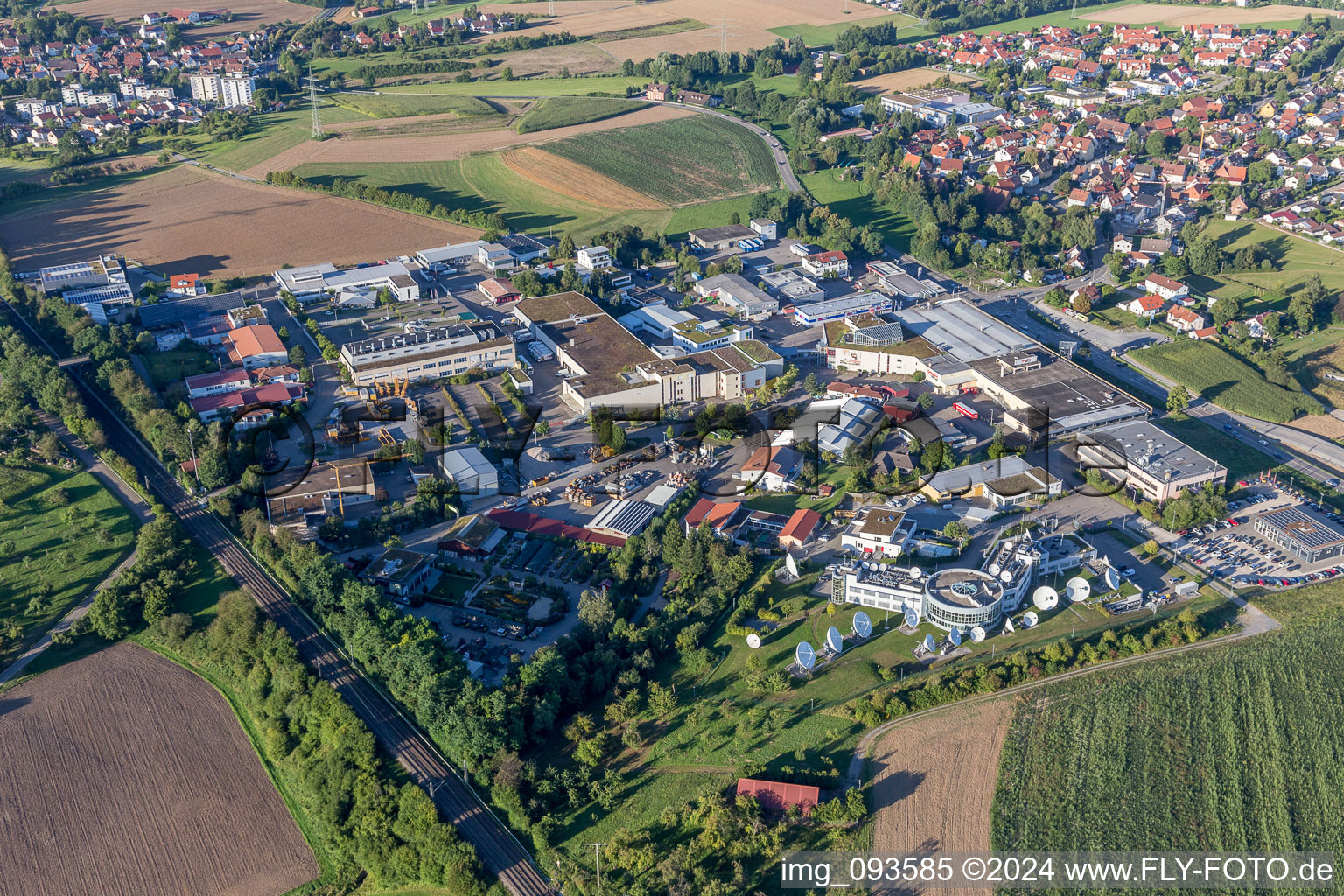 Industrial estate and company settlement Donaustrasse in Waldrems in the state Baden-Wurttemberg, Germany