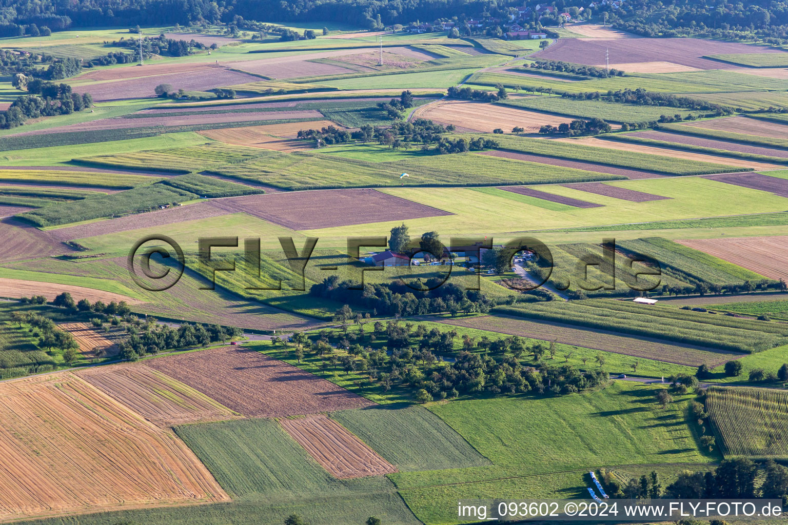 Aerial photograpy of Airport Backnang-Heiningen in the district Heiningen in Backnang in the state Baden-Wuerttemberg, Germany