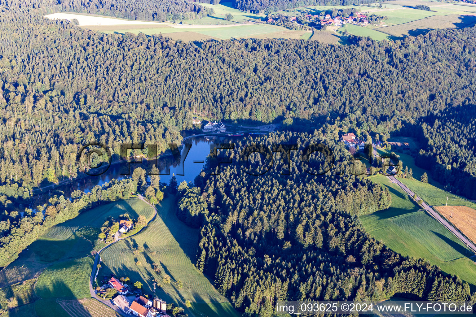 Riparian areas on the lake area of Ebnisee in the district Ebni in Kaisersbach in the state Baden-Wurttemberg