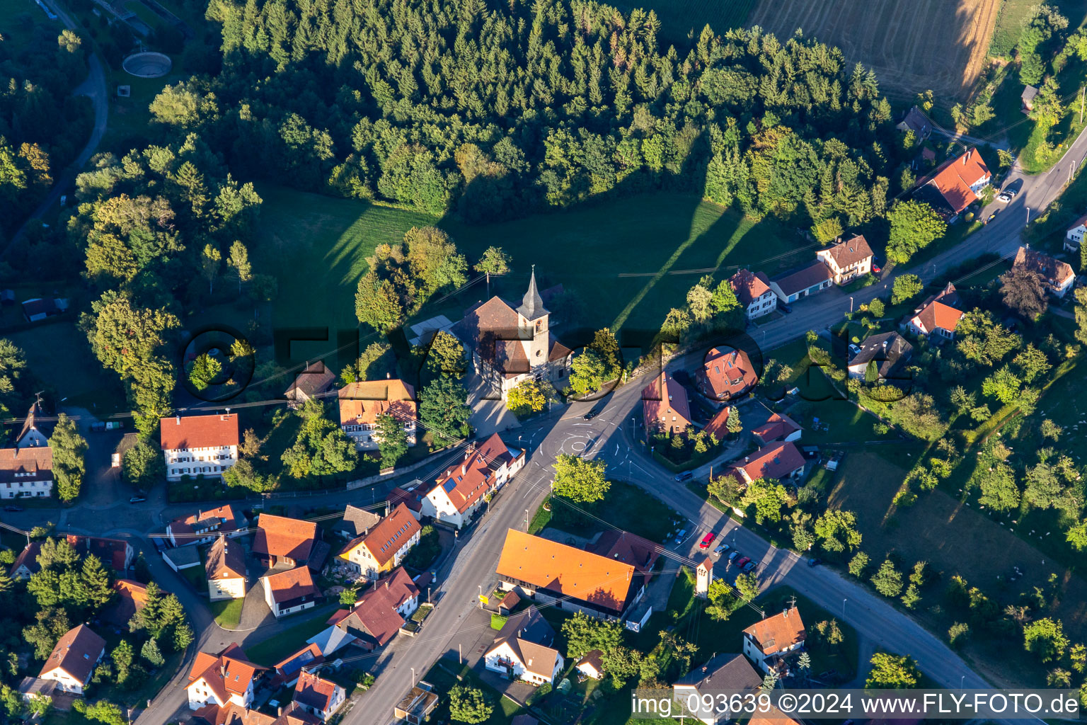 Church building in the village of in the district Kirchenkirnberg in Murrhardt in the state Baden-Wurttemberg, Germany