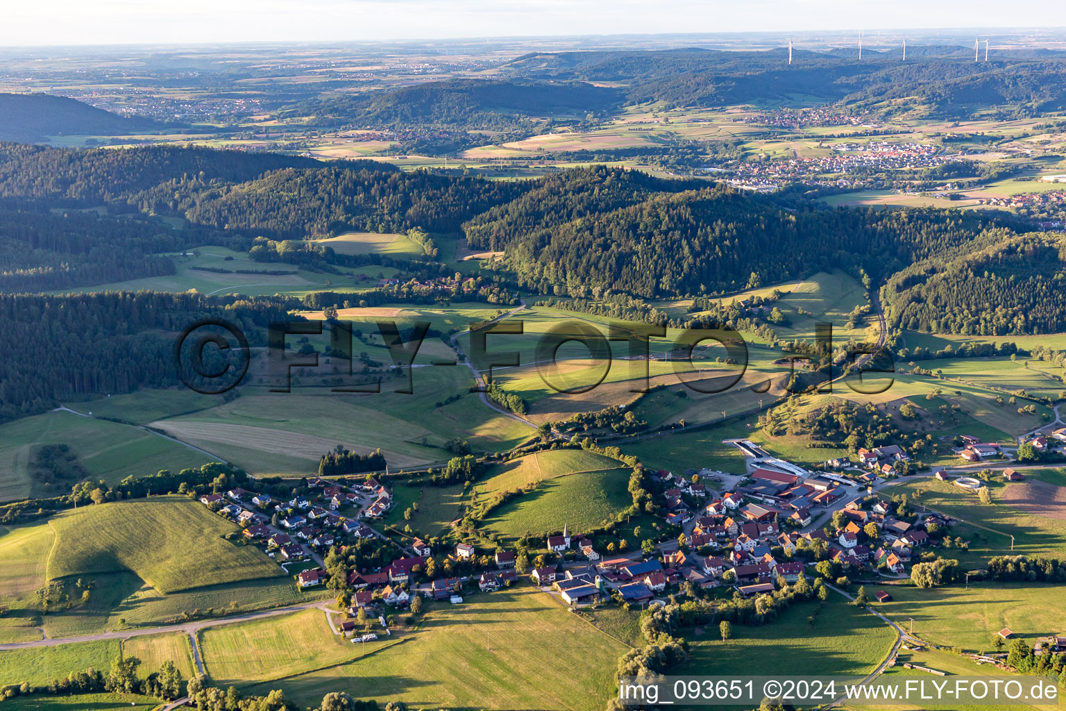 Aerial view of District Mittelrot in Fichtenberg in the state Baden-Wuerttemberg, Germany