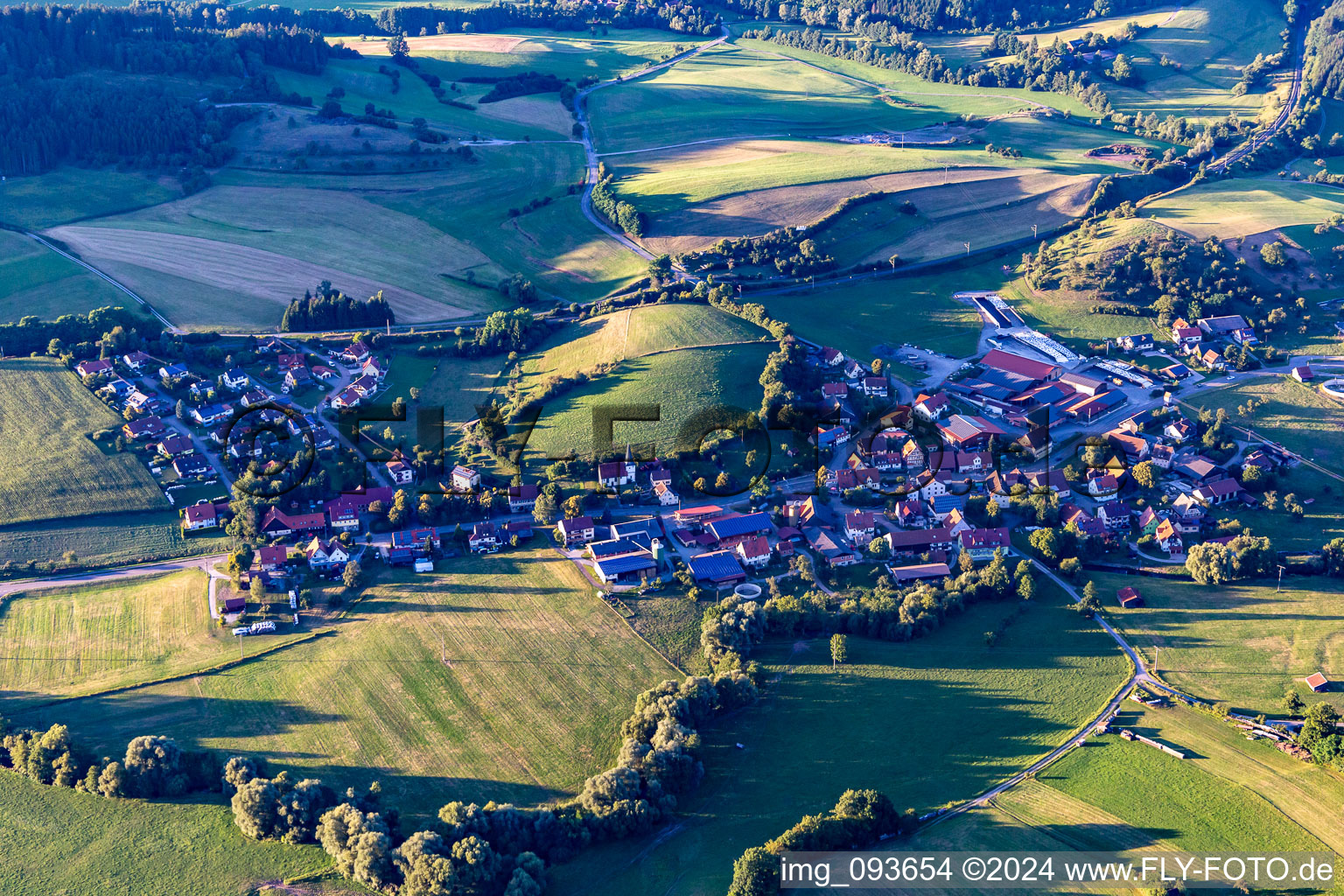 Aerial photograpy of Fichtenberg in the state Baden-Wuerttemberg, Germany