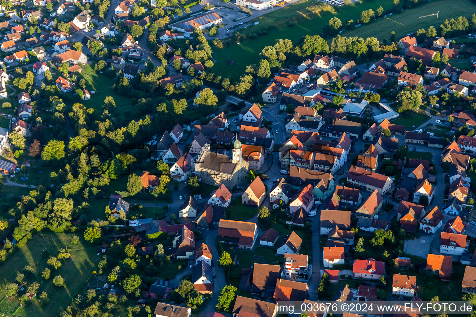 Aerial photograpy of Bühlertann in the state Baden-Wuerttemberg, Germany