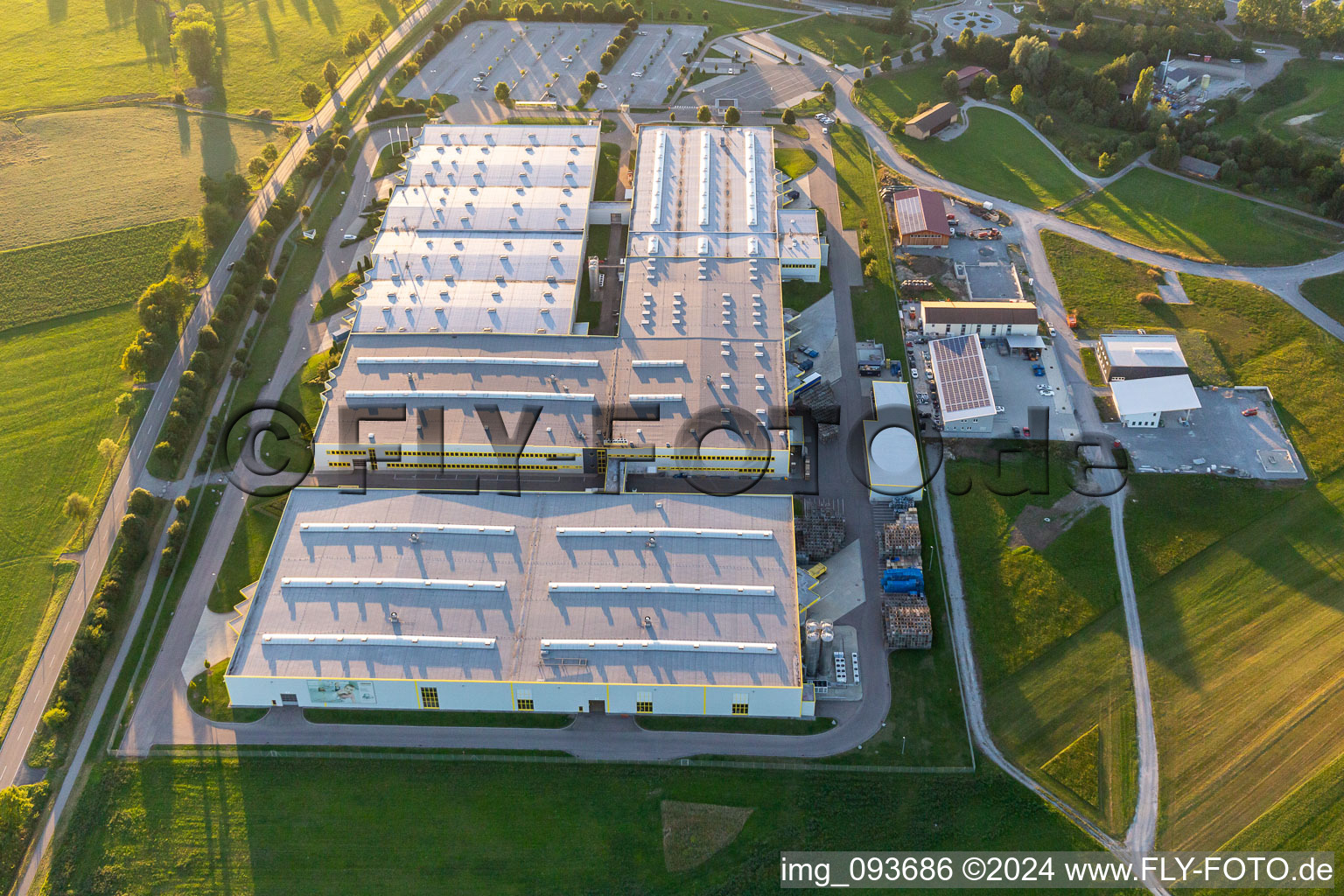 Building and production halls on the premises of Alfred Kaercher Gmbh &  in Obersontheim in the state Baden-Wurttemberg, Germany