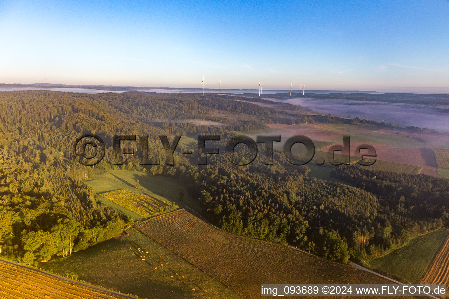 Wind farm Kohlenstr in the district Rappoltshofen in Obersontheim in the state Baden-Wuerttemberg, Germany