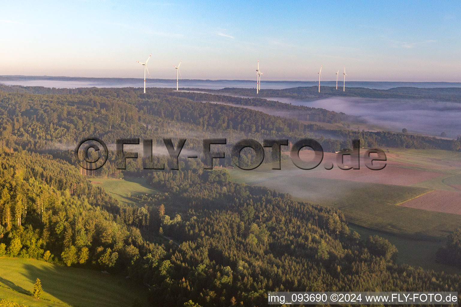 Aerial view of Engelhofen in the state Baden-Wuerttemberg, Germany