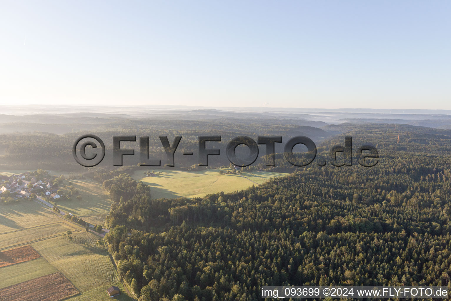 Aerial view of Winzenweiler in the state Baden-Wuerttemberg, Germany