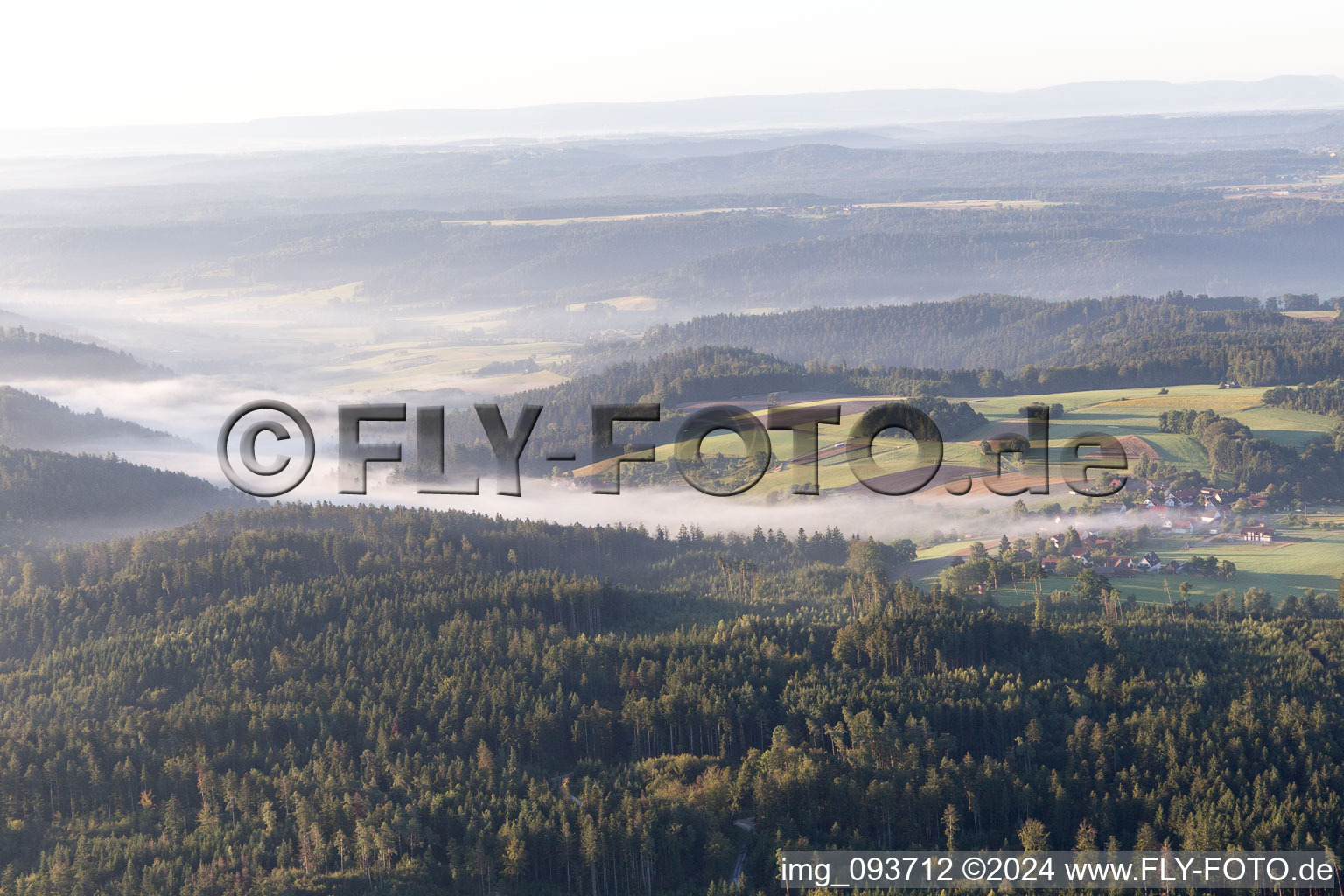 Aerial view of Stiersbach in Oberrot in the state Baden-Wuerttemberg, Germany