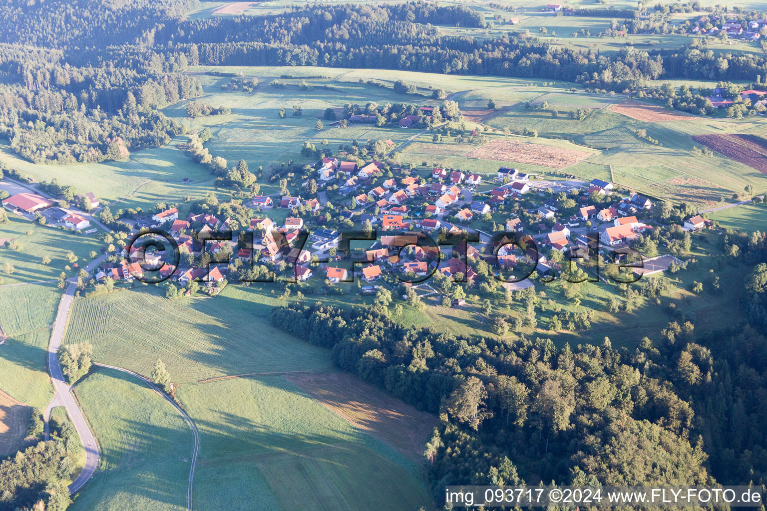 Aerial photograpy of Stiersbach in Oberrot in the state Baden-Wuerttemberg, Germany