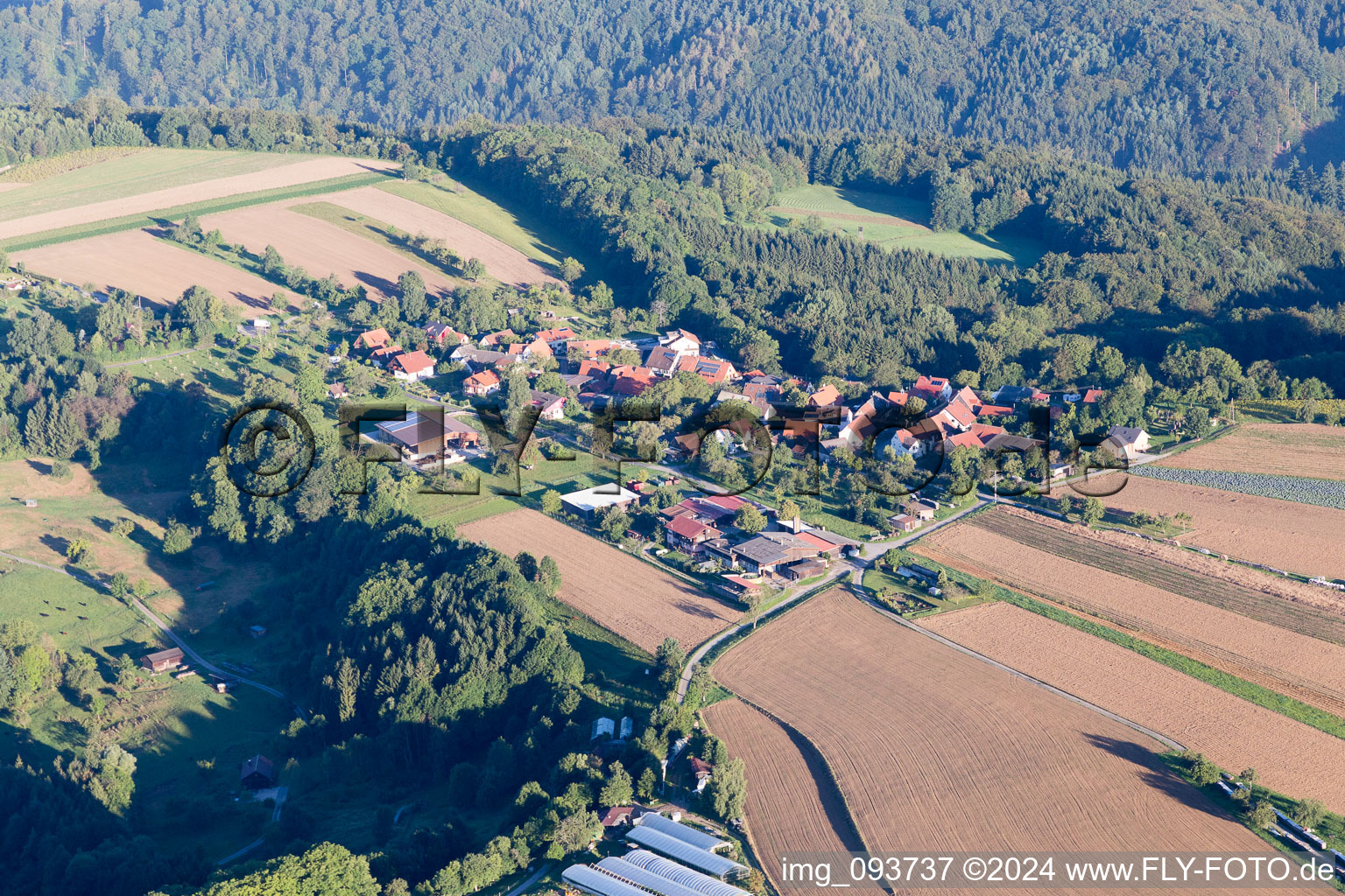 Aerial photograpy of Sulzbach an der Murr in the state Baden-Wuerttemberg, Germany