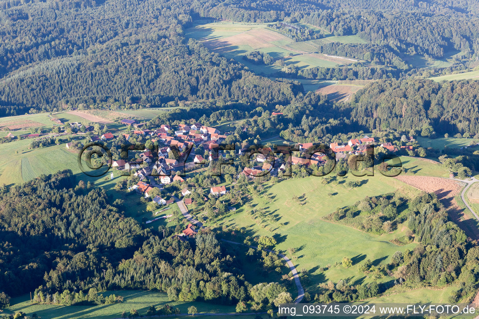 Spiegelberg in the state Baden-Wuerttemberg, Germany out of the air