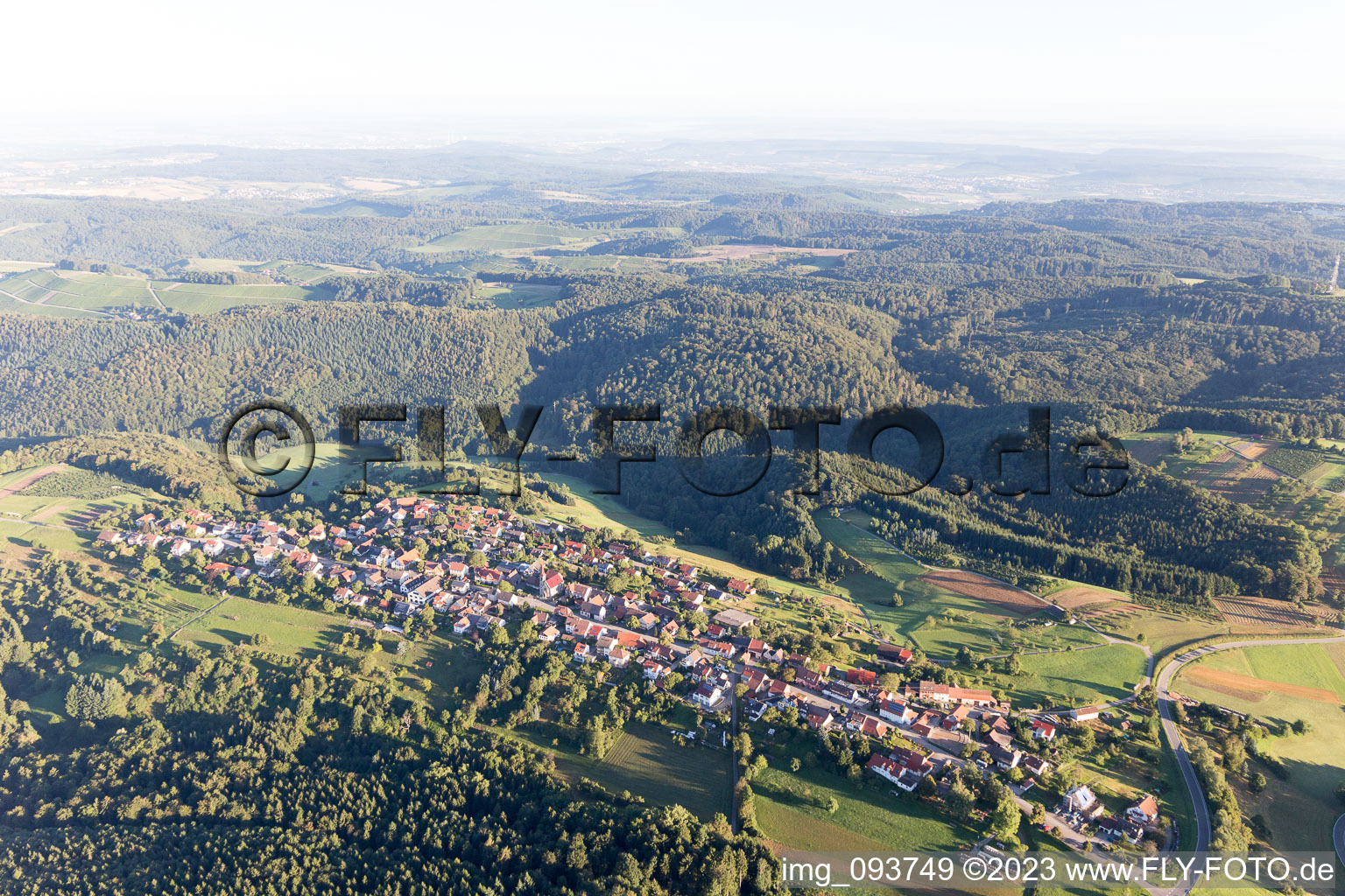 Aerial view of Prevorst in the state Baden-Wuerttemberg, Germany