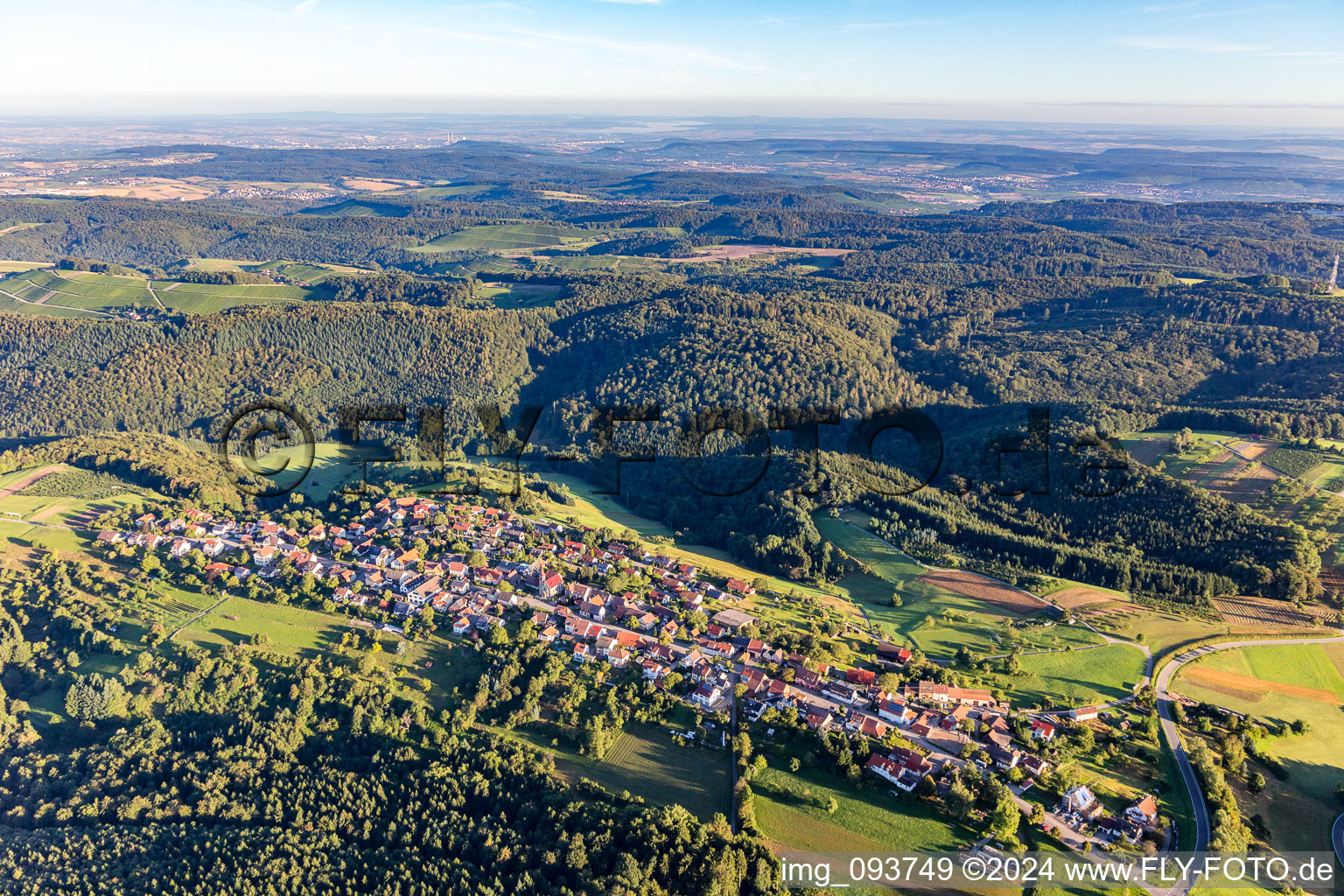 Aerial view of Prevorst in the state Baden-Wuerttemberg, Germany