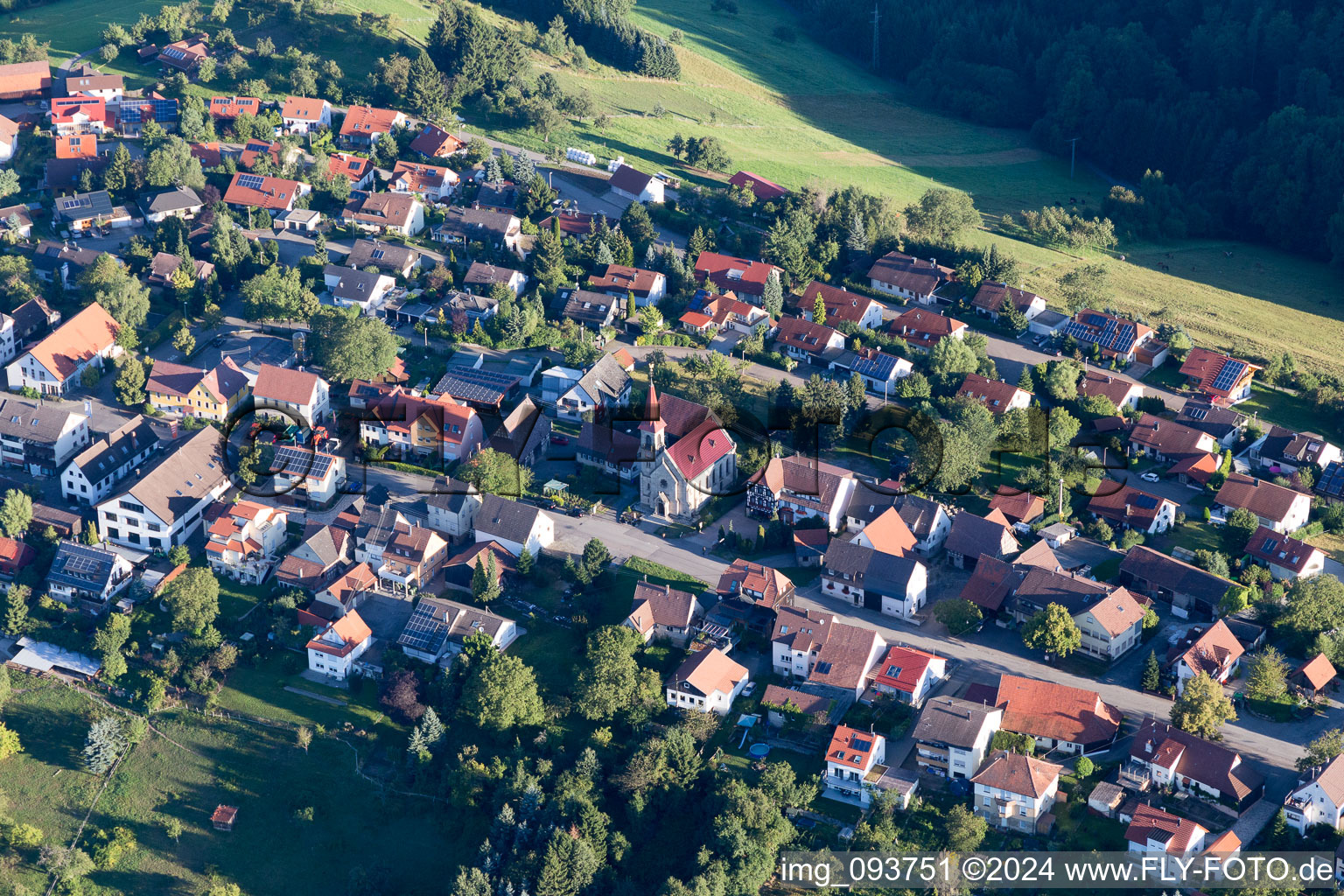 Aerial photograpy of Prevorst in the state Baden-Wuerttemberg, Germany