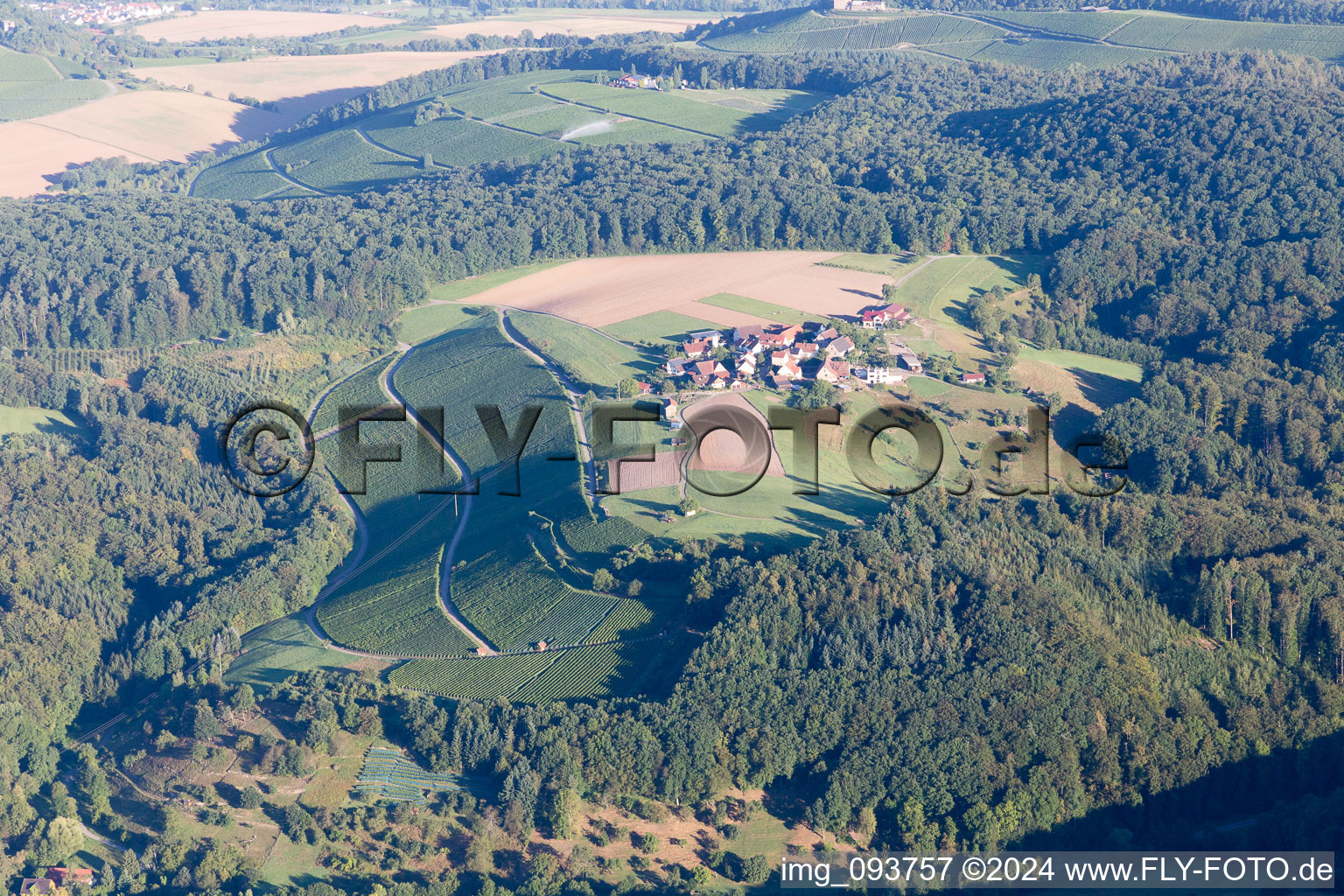 Aerial view of Beilstein in the state Baden-Wuerttemberg, Germany