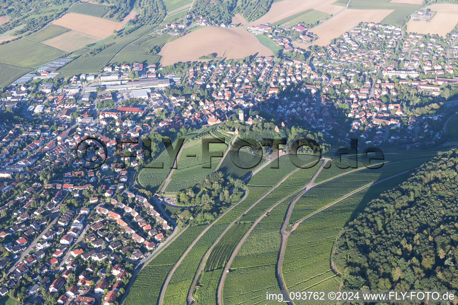 Beilstein in the state Baden-Wuerttemberg, Germany from above