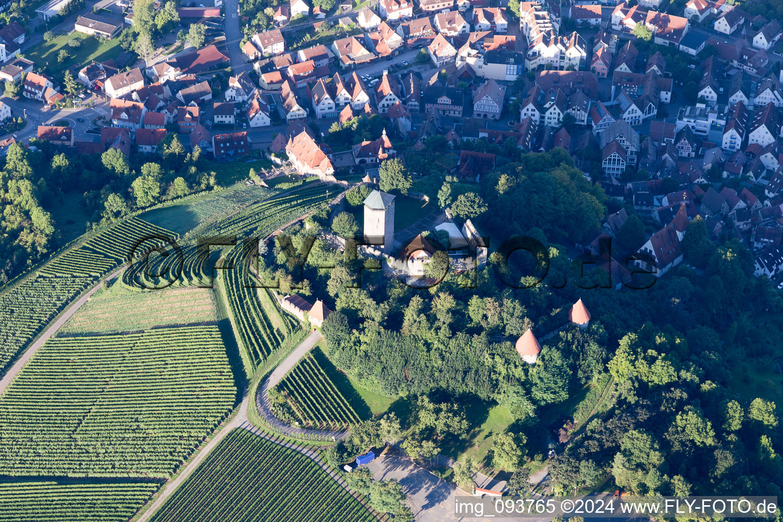 Beilstein in the state Baden-Wuerttemberg, Germany from the plane