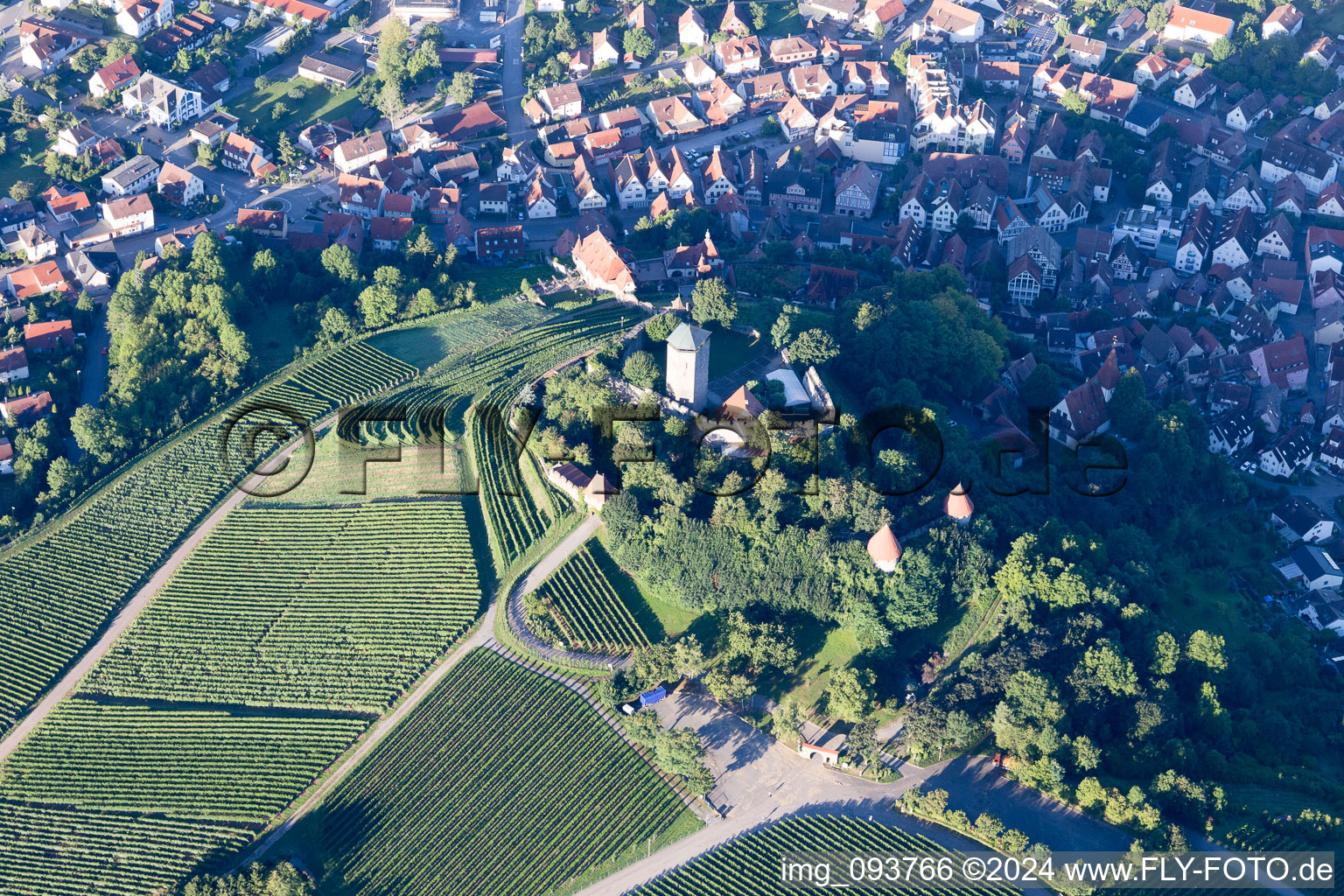 Bird's eye view of Beilstein in the state Baden-Wuerttemberg, Germany