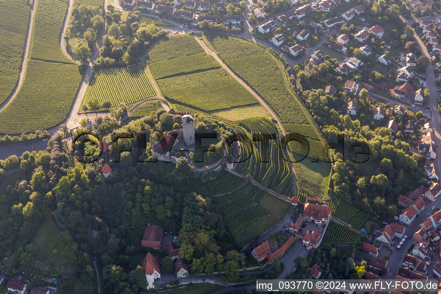 Drone image of Beilstein in the state Baden-Wuerttemberg, Germany