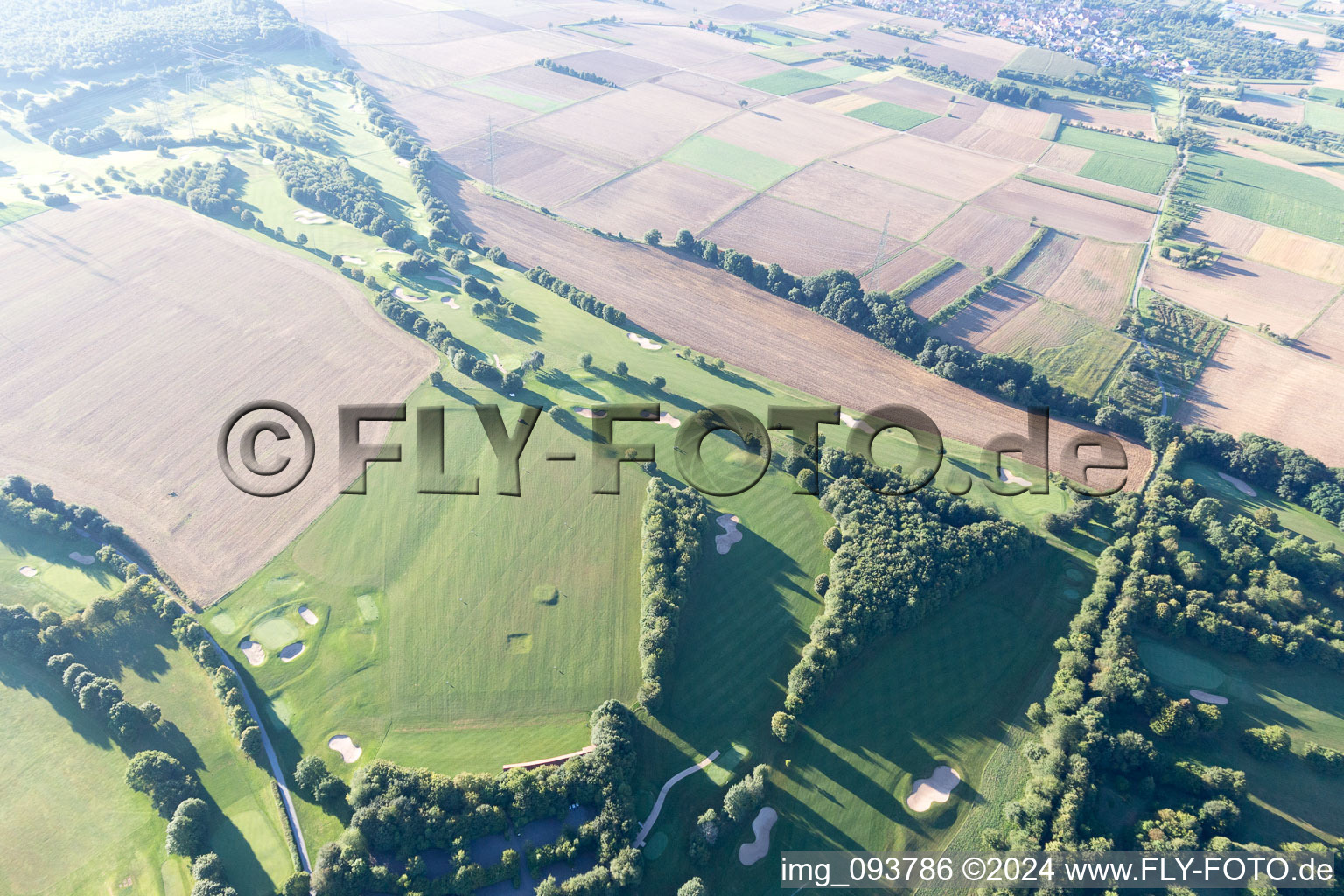 Aerial photograpy of Golf in Neckarwestheim in the state Baden-Wuerttemberg, Germany