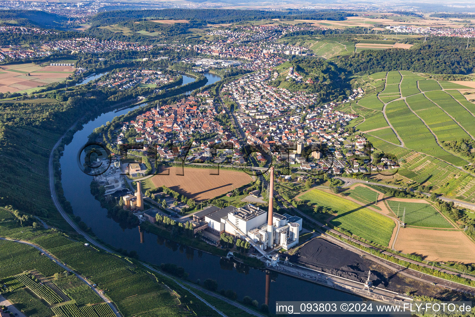 Aerial view of Walheim in the state Baden-Wuerttemberg, Germany