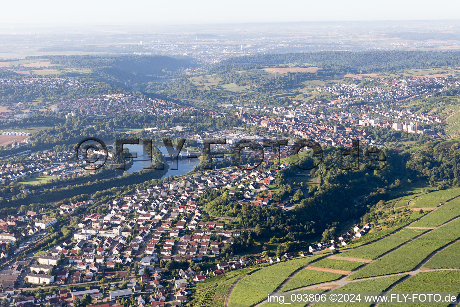 Aerial photograpy of Besigheim in the state Baden-Wuerttemberg, Germany