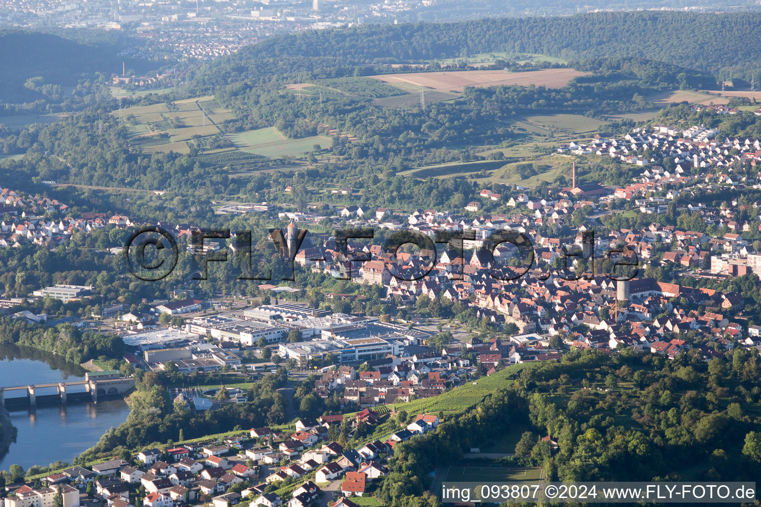 Oblique view of Besigheim in the state Baden-Wuerttemberg, Germany