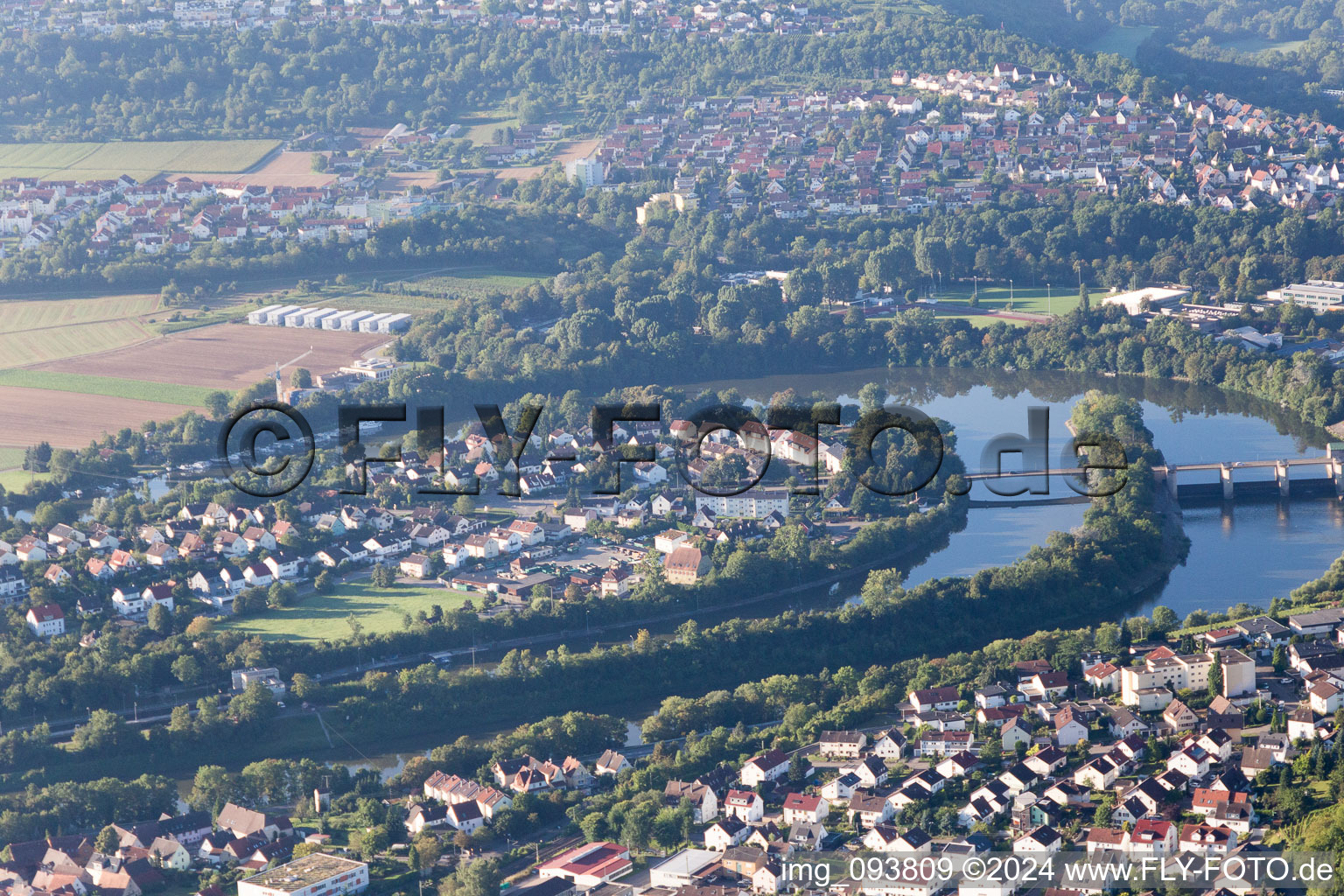 Besigheim in the state Baden-Wuerttemberg, Germany from above