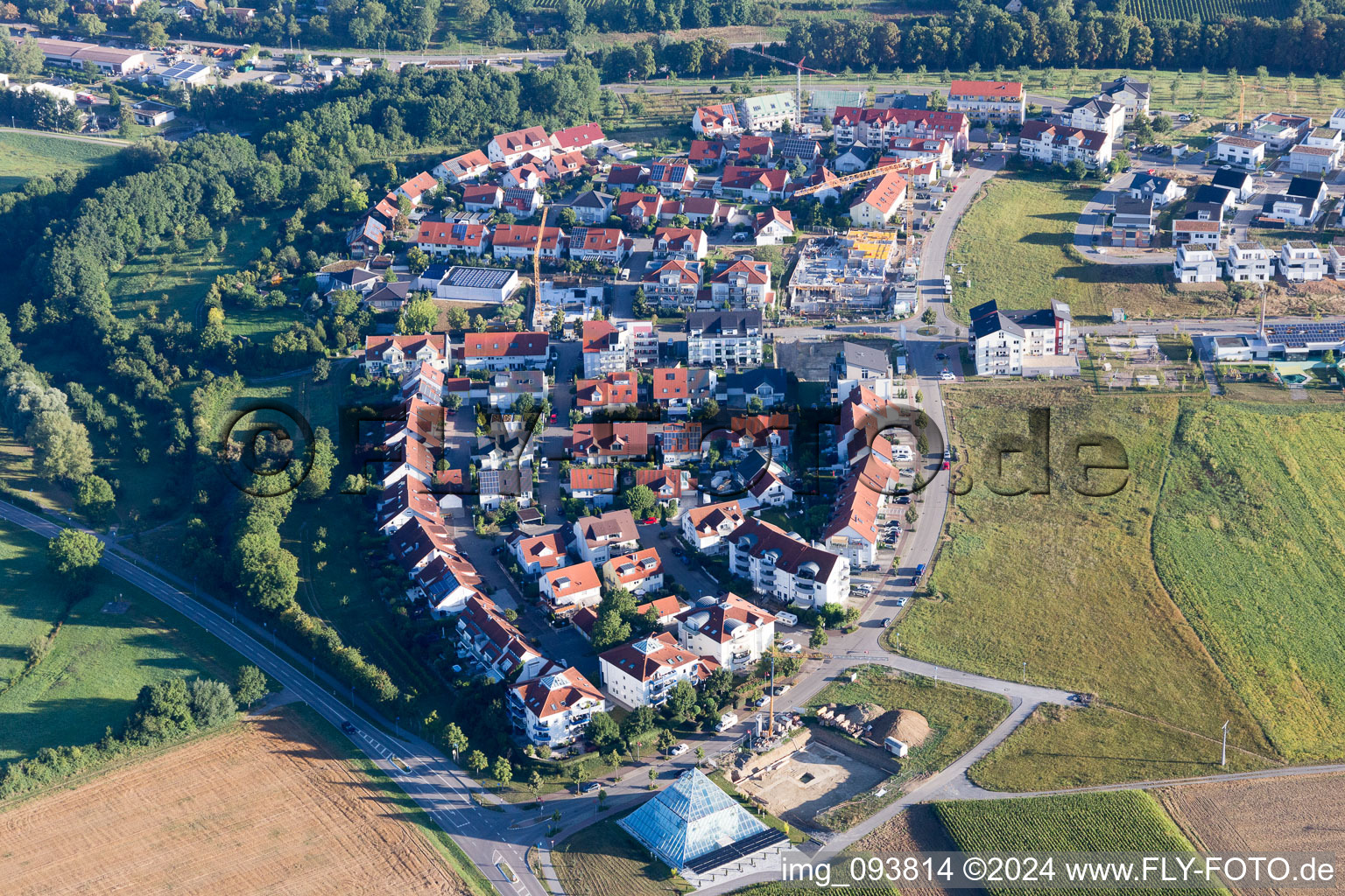 Aerial view of Hofen in the state Baden-Wuerttemberg, Germany