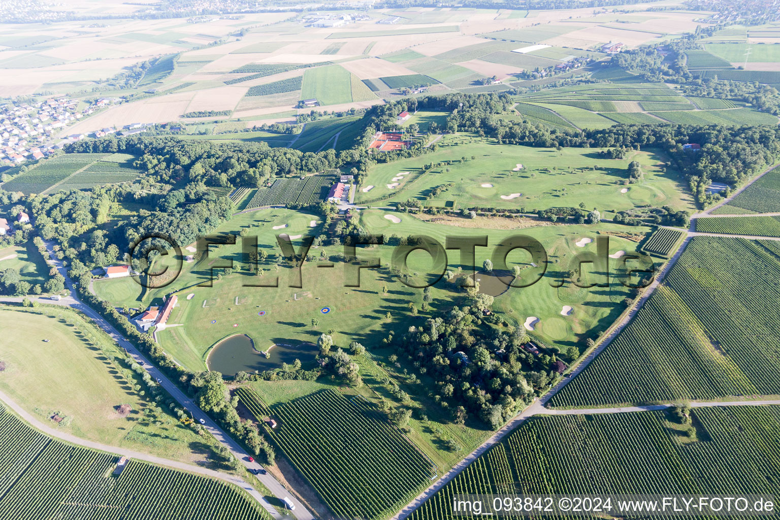 Aerial view of Golf in the district Treffentrill in Cleebronn in the state Baden-Wuerttemberg, Germany