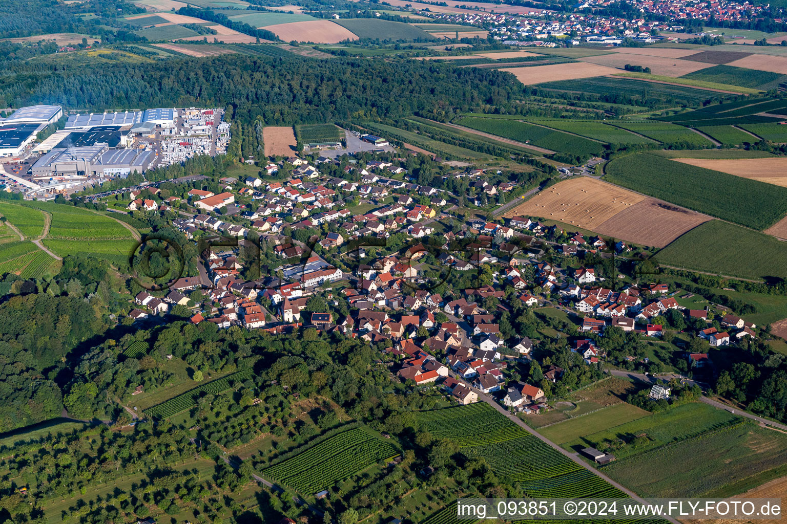 Town View of the streets and houses of the residential areas in the district Frauenzimmern in Gueglingen in the state Baden-Wurttemberg